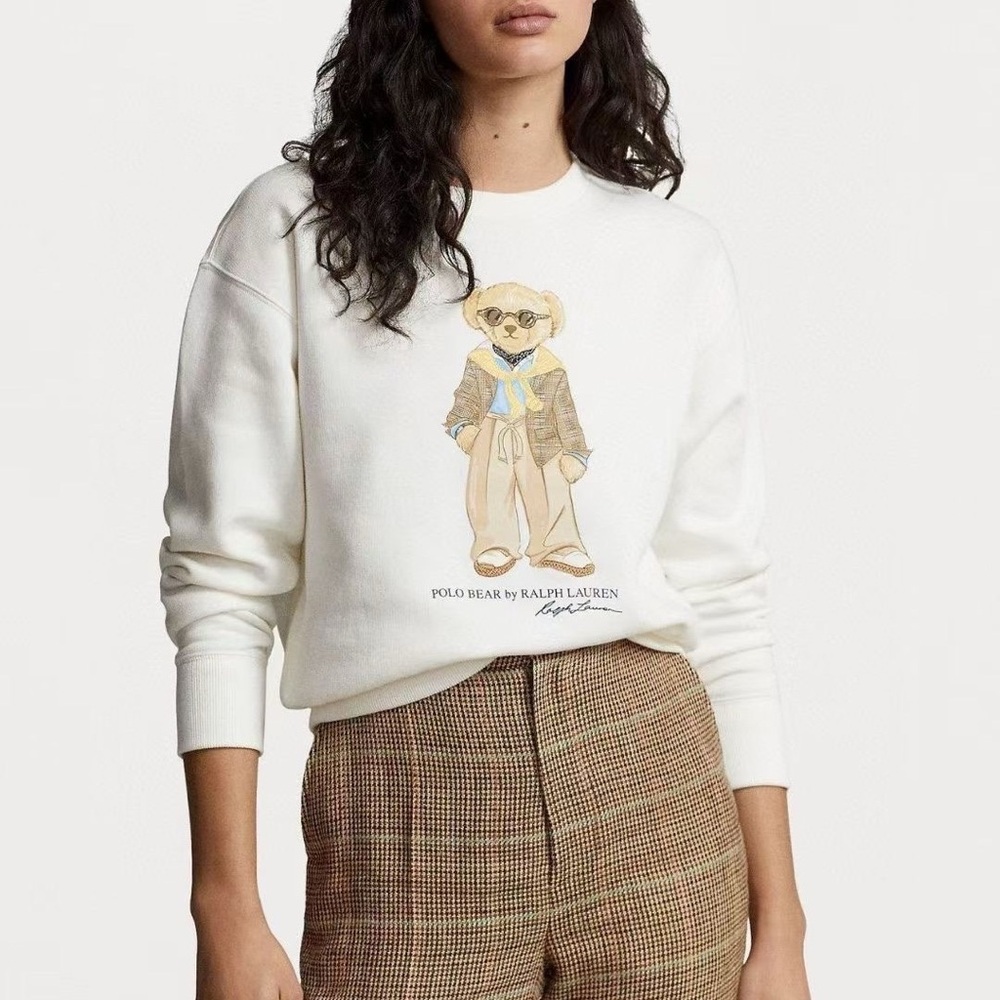 Polo by Ralph Lauren White Sweatshirt with Bear Graphic